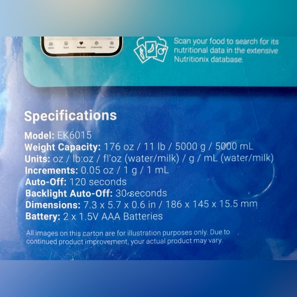 Etekcity Digital Kitchen Scale EK6015New in Package Stainless Steel Auto Shutoff - Picture 4 of 8